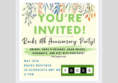 Join Us for Our 8th Anniversary Celebration at Racks!